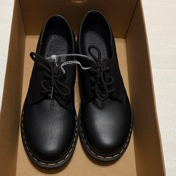 Dr. Martens 1461 Black Virginia Leather Lace-Up Shoes 8 NWT - Picture 5 of 10